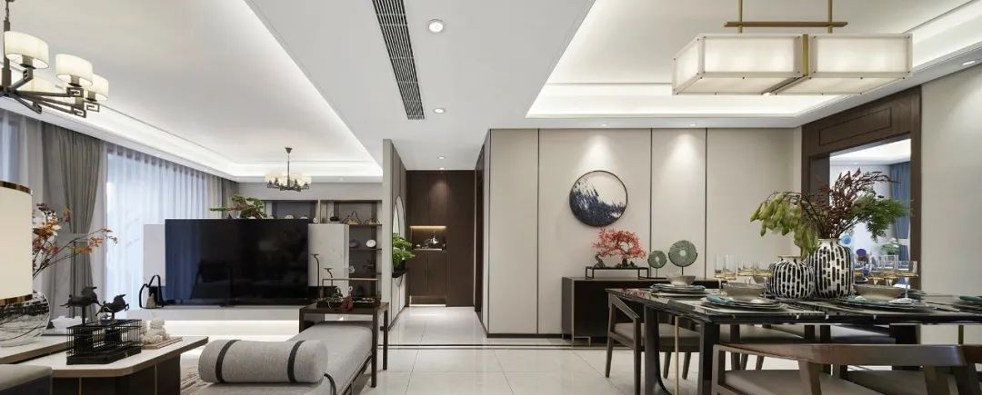 現(xiàn)代新中式風格室內(nèi)設計家裝案例-客餐廳
