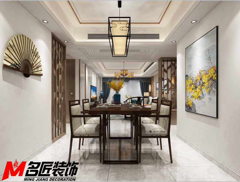 德陽(yáng)市朝陽(yáng)新村新中式風(fēng)格三居室裝修案例